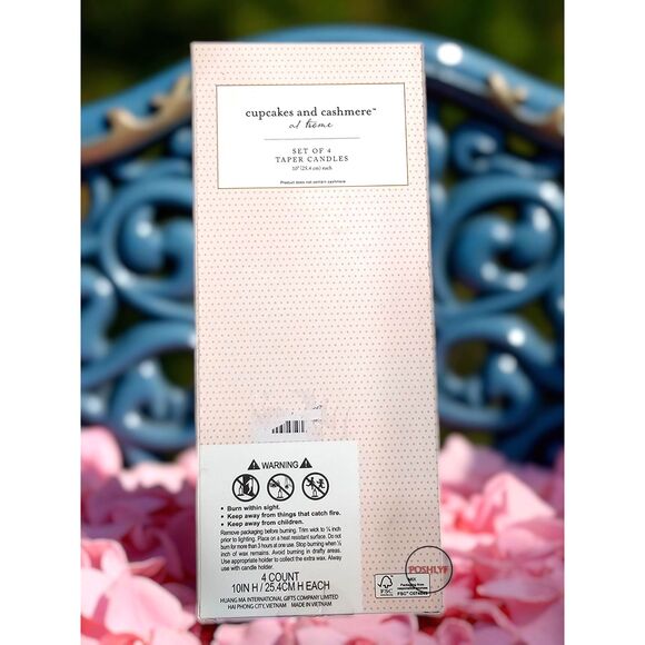 Cupcakes & Cashmere Taper Candles Valentines Hearts 10” Set Of 4 - Picture 2 of 3